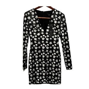 Black Halo | Sequin Star Dress | Size 2